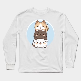 It's a Dog Cat Dog world! Long Sleeve T-Shirt